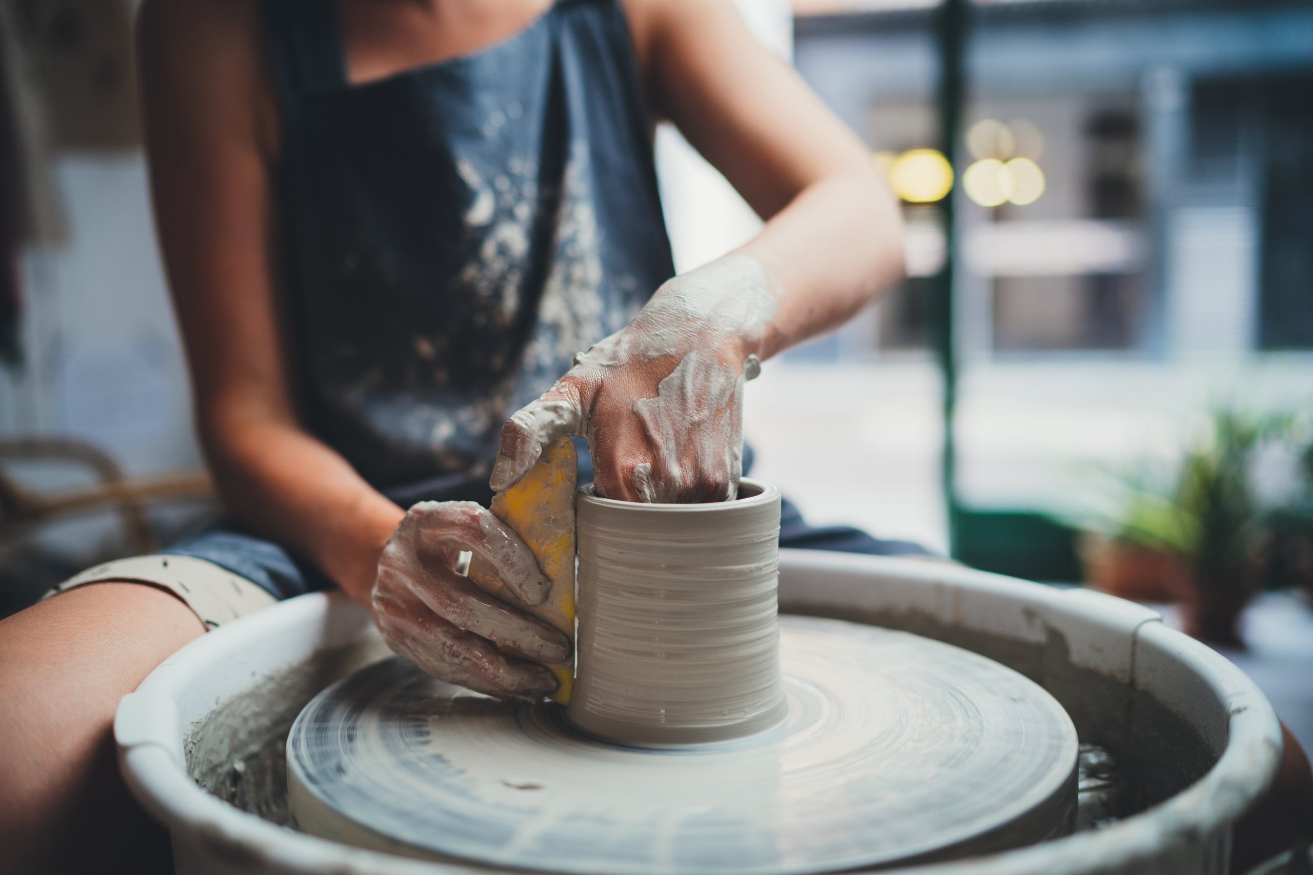 Premium Photo Woman Making Ceramic Pottery On Wheel, Hands, 45% OFF